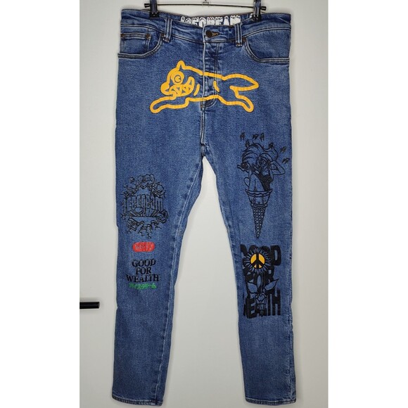 Billionaire Boys Club Ice Cream Jeans Mens 31x31 Running Dog Denim Slim Fit BBC - Picture 1 of 11
